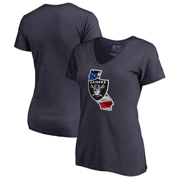 Women Oakland Raiders Navy NFL Pro Line by Fanatics Branded Banner State T-Shirt,We sell and wholesale Women Oakland Raiders Navy NFL Pro Line by Fanatics Branded Banner State T-Shirt on line form chian!
